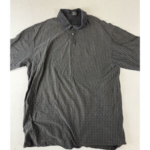 VINTAGE Nike Golf Polo‎ Shirt Mens XL Black Center Tiger Woods Yin Yang 90s Logo